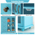 Buffet Sideboard Table Kitchen Storage Cabinet with Drawers and Doors-Blue - Minihomy