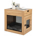 Furniture Style Dog Kennel with Drawer and Removable Dog Bed-Natrual - Color: Natural - Minihomy