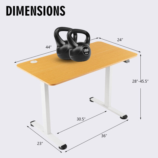 Electric Standing Desk Adjustable Stand up Computer Desk Anti-collision-Natural - Color: Natural - Minihomy