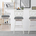 2 Pieces 29 Inches Swivel Counter Height Barstool Set with Rubber Wood Legs-White - Minihomy