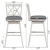 2 Pieces 29 Inches Swivel Counter Height Barstool Set with Rubber Wood Legs-White - Minihomy