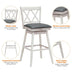 2 Pieces 29 Inches Swivel Counter Height Barstool Set with Rubber Wood Legs-White - Minihomy