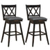 2 Pieces 29 Inches Swivel Counter Height Barstool Set with Rubber Wood Legs-White - Minihomy