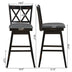 2 Pieces 29 Inches Swivel Counter Height Barstool Set with Rubber Wood Legs-White - Minihomy