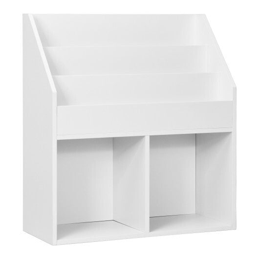 Kids Wooden Bookshelf Bookcase Children Toy Storage Cabinet Organizer White - Minihomy