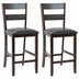 2-Pieces Upholstered Bar Stools Counter Height Chairs with PU Leather Cover - Minihomy