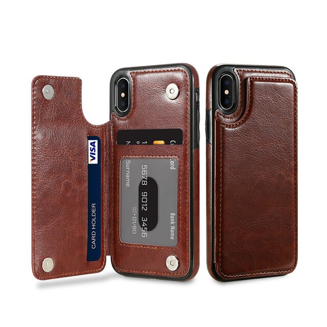 Apple-Compatible Cell Phone Shell: Rear Cover Protective Leather Case - Minihomy