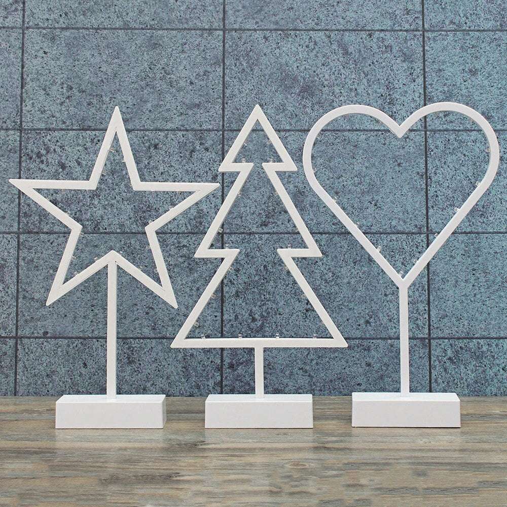 Modern Romantic Star Heart Christmas Tree LED Night Light - Minihomy