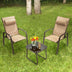 3 Pieces Patio Bistro Furniture Set with Adjustable Backrest-Brown - Color: Brown - Minihomy