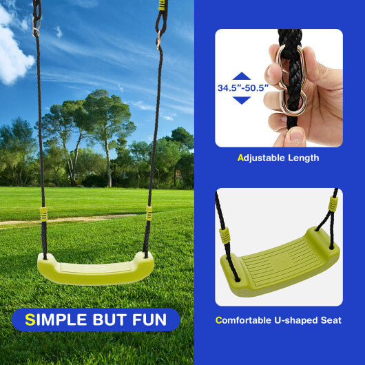 440 Pounds Kids Swing Set with Two Swings and One Glider - Color: Blue - Minihomy