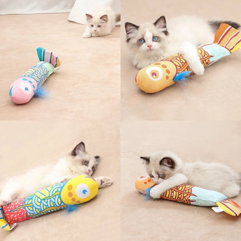 Cat Toy Catnip Toys Fish-shaped Cat Ring Paper Sounding Toys - Minihomy