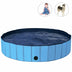 63 Inch Foldable Leakproof Dog Pet Pool Bathing Tub Kiddie Pool for Dogs Cats and Kids-Blue - Minihomy