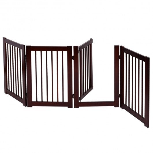 30 Inch Configurable Folding 4 Panel Wood Fence - Minihomy