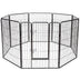 8 Metal Panel Heavy Duty Pet Playpen Dog Fence with Door-40 Inch - Color: Black - Size: 40 inches - Minihomy