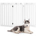 36 Inch Folding Wooden Freestanding Pet Gate Dog Gate with 360 Flexible Hinge-White - Minihomy