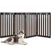 36 Inch Folding Wooden Freestanding Pet Gate  with 360? Hinge-Espresso - Minihomy