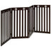 36 Inch Folding Wooden Freestanding Pet Gate  with 360? Hinge-Espresso - Color: Dark Brown - Minihomy