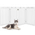 36 Inch Folding Wooden Freestanding Pet Gate  with 360? Hinge-Espresso - Minihomy