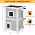 2-Story Wooden Cat House with Escape Door Rainproof - Minihomy