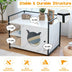 Enclosure Hidden Litter Furniture Cabinet with 2-Tier Storage Shelf-White - Color: White - Minihomy