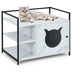 Enclosure Hidden Litter Furniture Cabinet with 2-Tier Storage Shelf-White - Color: White - Minihomy