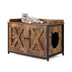 Cat Litter Box Enclosure with Double Doors and Adjustable Footpads-Brown - Color: Brown - Minihomy