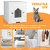 Cat Litter Box Enclosure with Flip Magnetic Half Door-White - Color: White - Minihomy