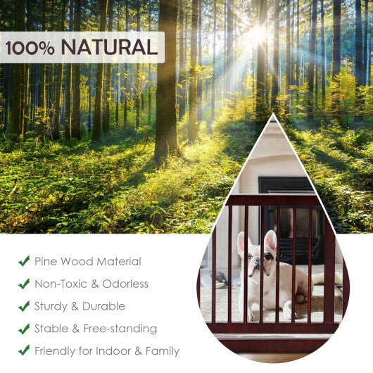 24-Inch Configurable Folding 3-Panel Wood Dog Fence - Minihomy