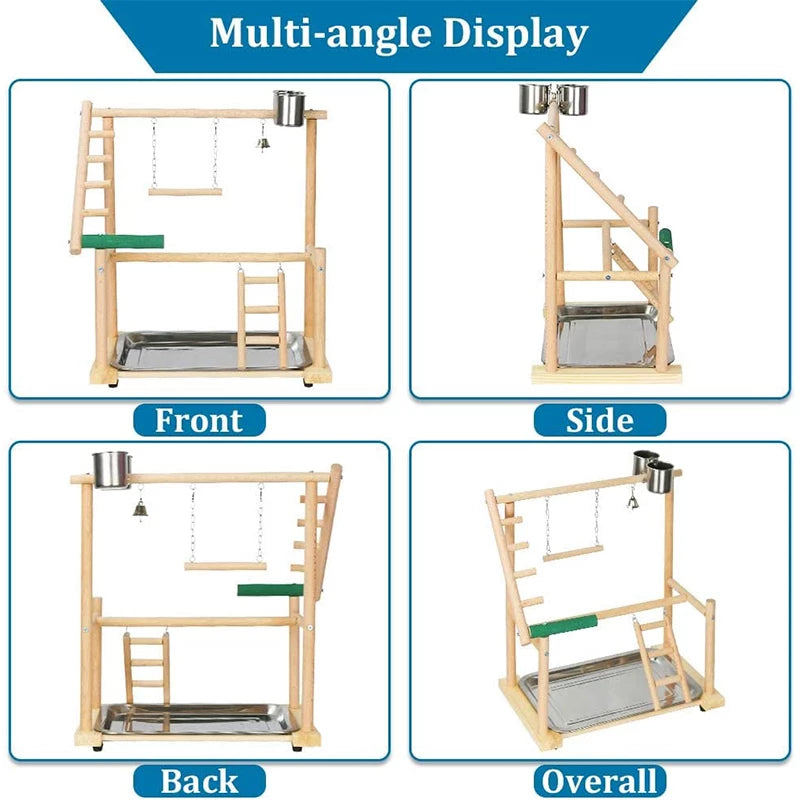 Bird Stand Stand Desktop Training Cockatiel Playground Bird Toy Swing Climbing Ladder Bird Gear Supplies - Minihomy