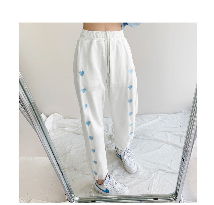 Love High Waist Drawstring Pants Loose Drawstring - Minihomy