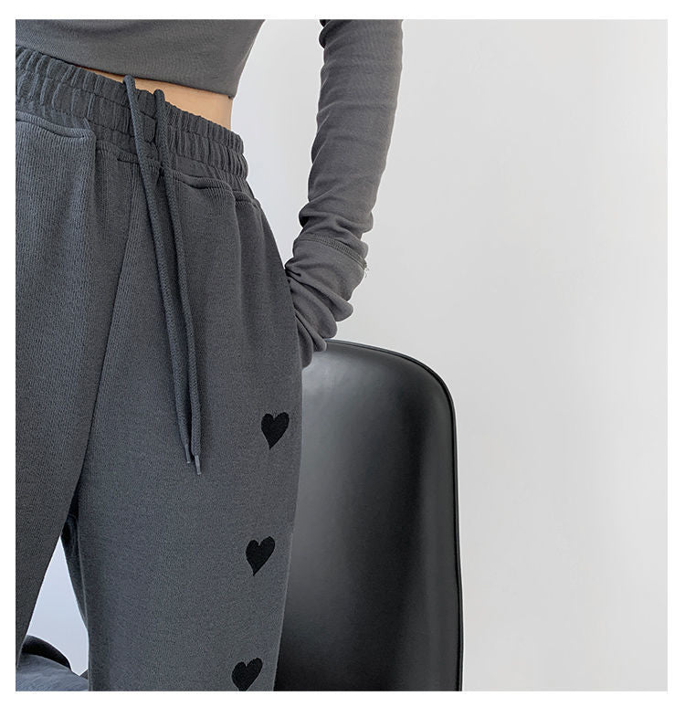 Love High Waist Drawstring Pants Loose Drawstring - Minihomy