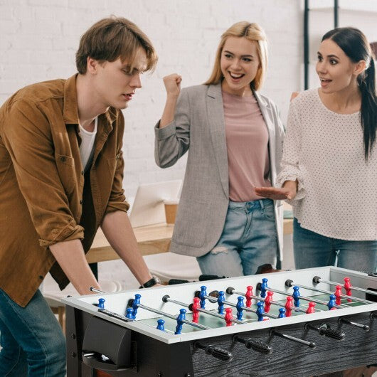 48" Competition Sized Home Recreation Wooden Foosball Table-Brown - Minihomy