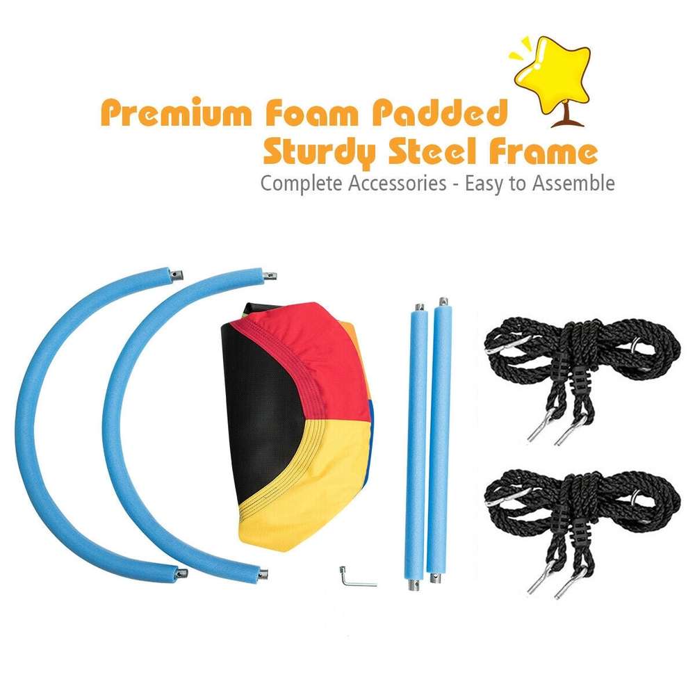 60 Inch Saucer Surf Outdoor Adjustable Swing Set-Colorful - Color: Multicolor - Minihomy