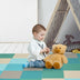 58 Inch Toddler Foam Play Mat Baby Folding Activity Floor Mat-Light Blue - Color: Light Blue - Minihomy