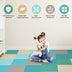 58 Inch Toddler Foam Play Mat Baby Folding Activity Floor Mat-Light Blue - Color: Light Blue - Minihomy