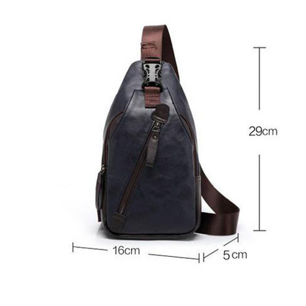 Leather Chest Bag Shoulder Messenger Bag - Minihomy