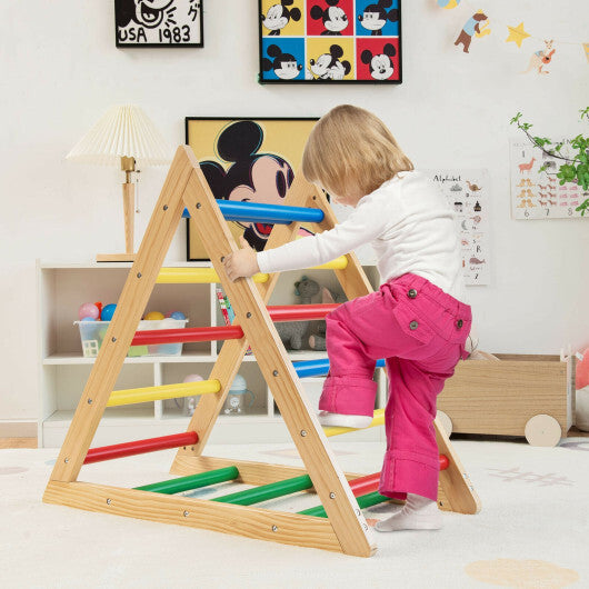 Climbing Triangle Ladder with 3 Levels for Kids-Multicolor - Color: Multicolor - Minihomy