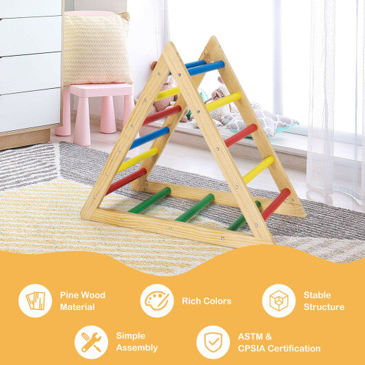 Climbing Triangle Ladder with 3 Levels for Kids-Multicolor - Minihomy