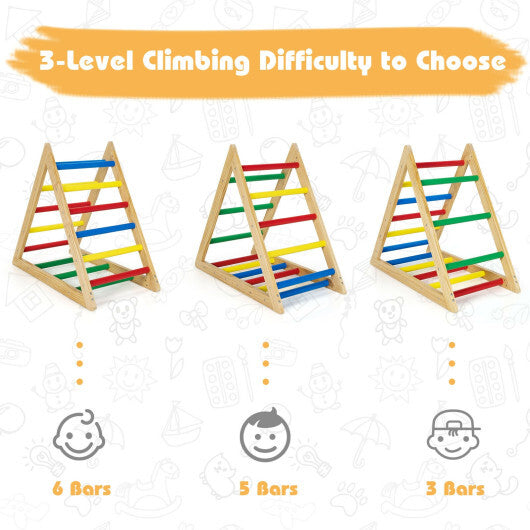 Climbing Triangle Ladder with 3 Levels for Kids-Multicolor - Minihomy