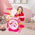 2-in-1 Kids Electronic Drum and Keyboard Set with Stool-Pink - Color: Pink - Minihomy