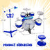 Kids Jazz Drum Keyboard Set with Stool and Microphone Stand-Blue - Color: Blue - Minihomy