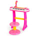 31-Key Kids Piano Keyboard Toy with Microphone and Multiple Sounds for Age 3+-Pink - Color: Pink - Minihomy