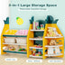 3-in-1 Kids Toy Storage Organizer with Bookshelf Corner Rack - Minihomy