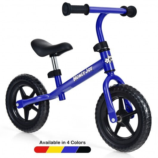 Kids No Pedal Balance Bike with Adjustable Handlebar and Seat-Blue - Color: Blue - Minihomy