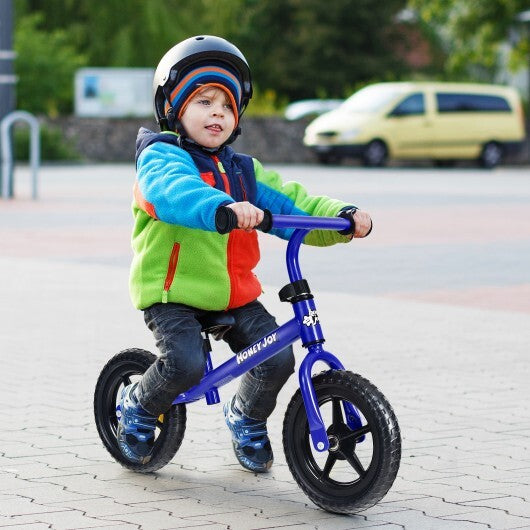 Kids No Pedal Balance Bike with Adjustable Handlebar and Seat-Blue - Color: Blue - Minihomy