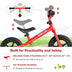 Kids No Pedal Balance Bike with Adjustable Handlebar and Seat-Red - Color: Red - Minihomy