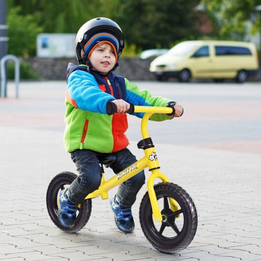 Kids No Pedal Balance Bike with Adjustable Handlebar and Seat-Yellow - Color: Yellow - Minihomy