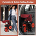 6-in-1 Foldable Baby Tricycle Toddler Stroller with Adjustable Handle-Red - Color: Red - Minihomy