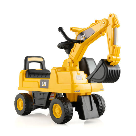 Functional Excavator Toy with Rotatable Digging Bucket-Yellow - Color: Yellow - Minihomy