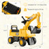 Functional Excavator Toy with Rotatable Digging Bucket-Yellow - Color: Yellow - Minihomy